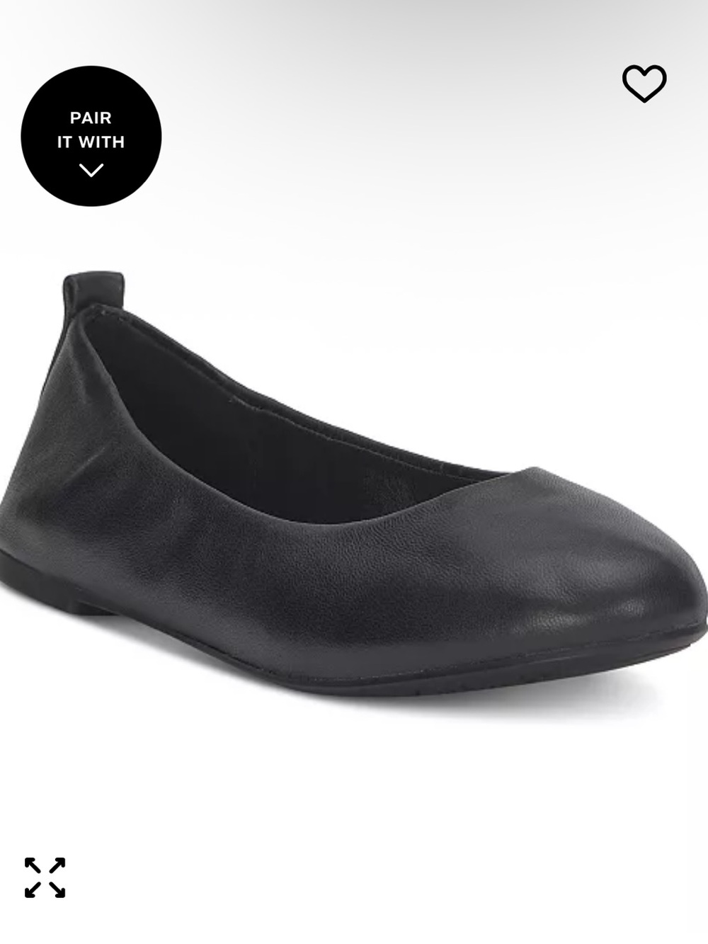 Lucky Brand Evalou Classic Black Leather Ballet Flat